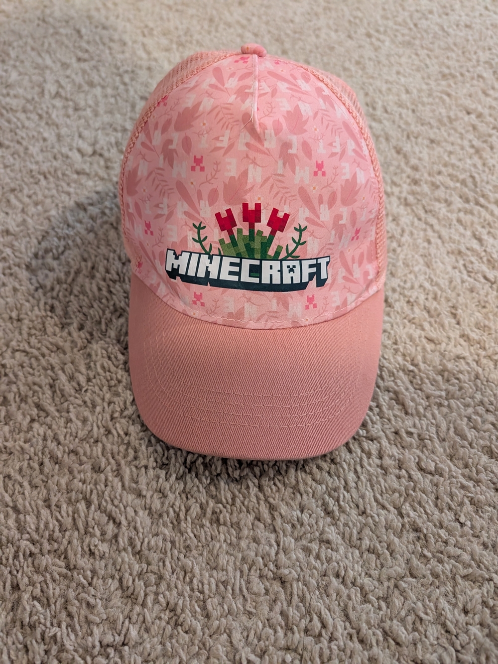 Kids' Pink Minecraft Hat